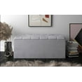 thumbnail interactive-video image 1 of Home Design Arya Upholstered 42" Flip Top Storage Bench with Button Tufted Velvet Seat, Foam Padding, and Hidden Storage, Multi-Purpose Entryway or Bedroom Seating, Gray, 1 of 6