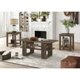 thumbnail image 1 of Home Design Beverly 3-Piece Coffee Table Set with 1 Rectangular Coffee Table and 2 Square End Tables, Each with Open Shelf for Storage and Display, Modern Living Room Design, Brown Oak, 1 of 5