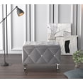 thumbnail interactive-video image 1 of Home Design Bodhi Upholstered 30" Flip Top Storage Bench with Diamond Tufted Velvet Seat, Spacious Hidden Storage, and Multi-Purpose Rectangular Design for Bedroom or Living Room, Silver Gray, 1 of 6