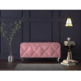 thumbnail image 1 of Home Design Bodhi Upholstered 42" Flip Top Storage Bench with Diamond Tufted Velvet Seat, Spacious Hidden Storage, and Multi-Purpose Rectangular Design for Bedroom or Living Room, Pink, 1 of 5