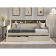 HMD Brianna Upholstered Twin Daybed Box A, Beige