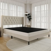 Home Design Concord Queen 5 Metal Box Spring with Strong Metal Slats, Black/White, Easy Assembly