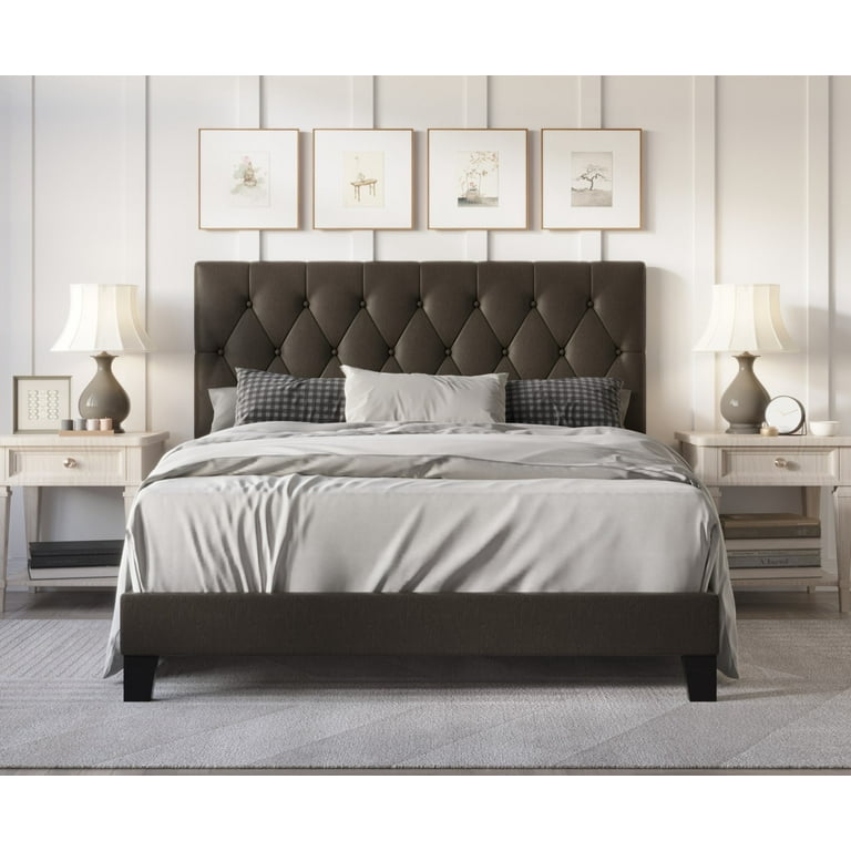 GL2821＊bkM Home Design Daisy Modern Upholstered Platform Bed Frame for