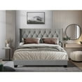 thumbnail image 1 of Home Design Danbury Full Tufted Upholstered Panel Bed Frame For Adult, Box Spring Required (Sold Separately), Gray, 1 of 5