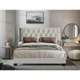 thumbnail image 1 of Home Design Danbury Twin Tufted Upholstered Panel Bed Frame For Adult, Box Spring Required (Sold Separately), Warm Gray, 1 of 5
