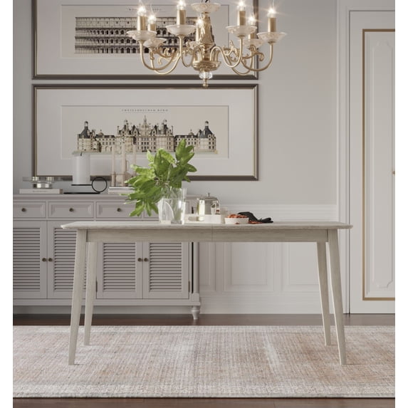 Home Design Easton Dining Table, Mid-century style, Rectangular table, Curved-back padded chairs, Comfortable seating, Durable design, Antique Gray