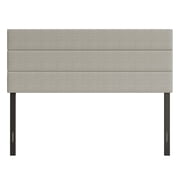 Home Design Etta Full Upholstered Headboard with Channel Tufting and Foam Padding, Warm Gray, Easy assembly