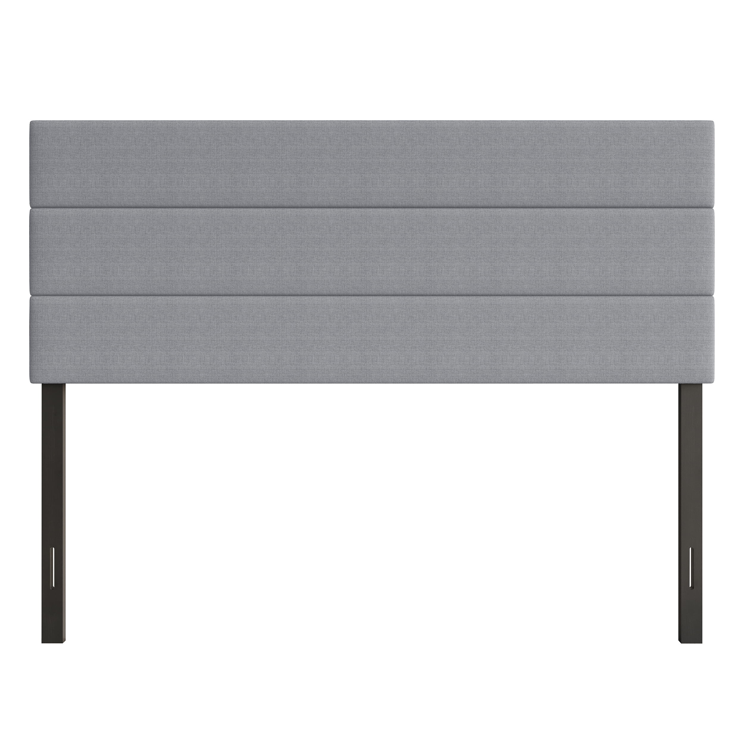 Home Design Etta Twin Upholstered Headboard with Channel Tufting and Foam Padding, Gray, Easy assembly