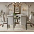 thumbnail image 1 of Home Design Franklin 7-Piece Dining Set, Warm Gray/Taupe, Rectangular table, High-back cushioned chairs, Classic turned legs, Comfortable seating, Durable construction, 1 of 9