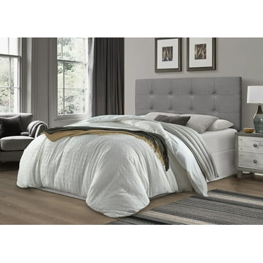 Home Design Gina Twin Tufted Upholstered Headboard, Gray