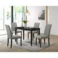thumbnail image 1 of Home Design Greenville 5-Piece Dining Set with Rectangular Table and Cushioned Parson Chairs, Modern Design, Durable Construction, Gray/Black, 1 of 9