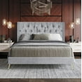 thumbnail image 1 of Home Design Homer King Diamond Tufted and Nailhead Trim Velvet Wingback Platform Bed Frame for Adult, Silver Gray, Easy Assembly, 1 of 8