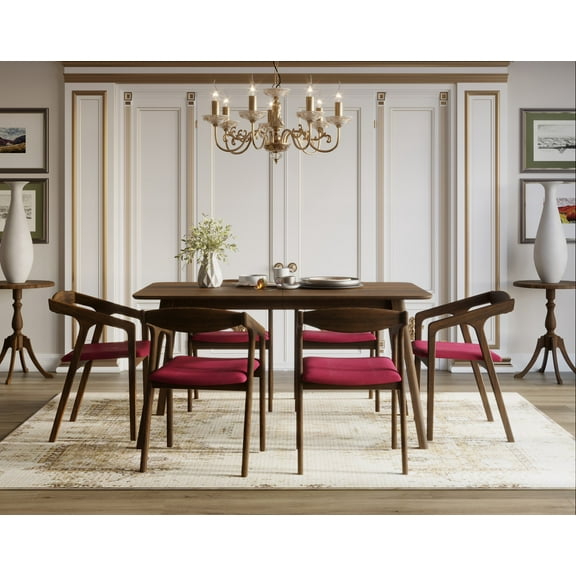 HMD Joplin Dining Set, Brown, Red/Brown