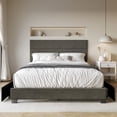 thumbnail image 1 of Home Design Kapaa Full Upholstered Storage Platform Bed Frame with Horizontal Channel-Tufting and Side Drawers, Gray, Easy Assembly, 1 of 6