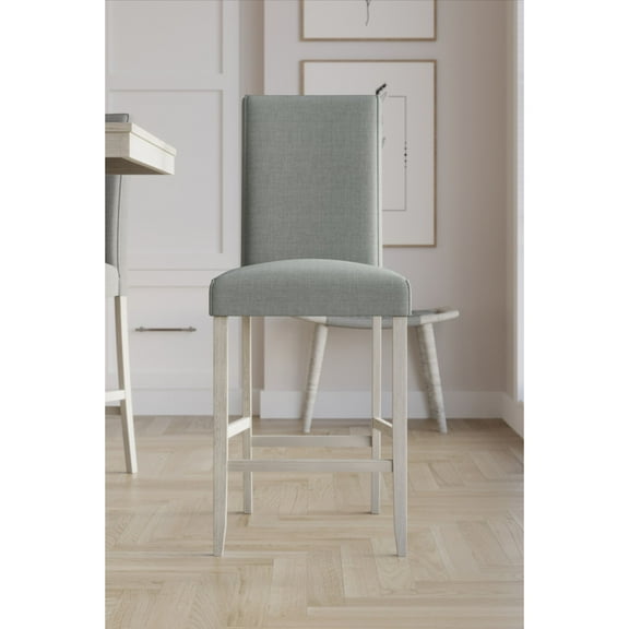 Home Design Macon Counter Height Dining Chair (Set of 4), Upholstered cushioned seat and back, Sturdy frame, Easy assembly, Gray/Antique Gray