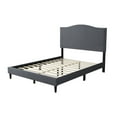thumbnail image 1 of Home Design Manuel King Upholstered Platform Bed Frame with Nailhead Trim and Foam-Filled Headboard, Gray, Easy assembly, 1 of 6