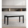 thumbnail image 1 of Home Design Oden Dining Bench, Black/Gray, Rectangular seat, Padded cushion, Upholstered in soft gray fabric, X-shaped base, Comfortable seating, Rustic-modern style, Durable construction, 1 of 5
