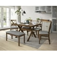thumbnail image 1 of Home Design Oden Dining Table, Brown, Rectangular top, Split-top design, X-shaped base, Natural woodgrain finish, Rustic-modern style, Sturdy construction, Durable and stylish, 1 of 5