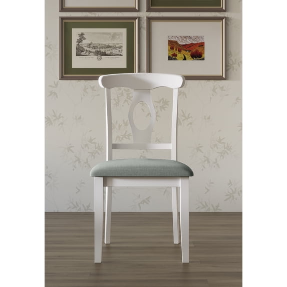 Home Design Olivia Dining Chair, Set of 4, Cushioned Seat, Mid-Century Modern Style, Gray/White