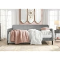 thumbnail image 1 of Home Design Savannah Twin Daybed with Velvet Upholstery, Clean Lines, Slim Wooden Feet, Modern Stylish Seating and Sleeping Solution, Silver Gray, 1 of 5