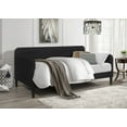 thumbnail image 1 of Home Design Savannah Twin Daybed with Velvet Upholstery, Clean Lines, Slim Wooden Feet, Modern Stylish Seating and Sleeping Solution, Black, 1 of 4