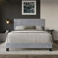 thumbnail image 1 of Home Design Vallejo Twin Velvet Upholstered Panel Bed FrameFor Adult, Box Spring Required, Silver Gray, 1 of 11