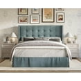thumbnail image 1 of HMD Wilie Twin Tufted Upholstered Platform Bed, Blue, 1 of 3