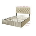 thumbnail image 1 of Home Design Zachary Tufted Upholstered Platform Bed Beige - Twin, 1 of 5