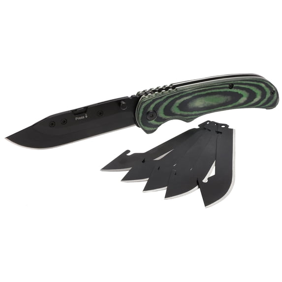 HME HMEKNSSK Scalpael Skinning/Gutting Clip Point Micarta Green ...