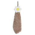 thumbnail image 1 of REGALWOVEN 1 Pack Chenille Hand Towel, Hanging Bathroom Hand Towels with Loops, Soft Absorbent Flower Towels Brown 6" x 15", 1 of 4