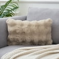 thumbnail image 1 of REGALWOVEN 1 Pc Faux Fur Cozy Decorative Throw Pillow Case Luxury Soft Modern Plush Pillowcase Brown 12" x 20", 1 of 7