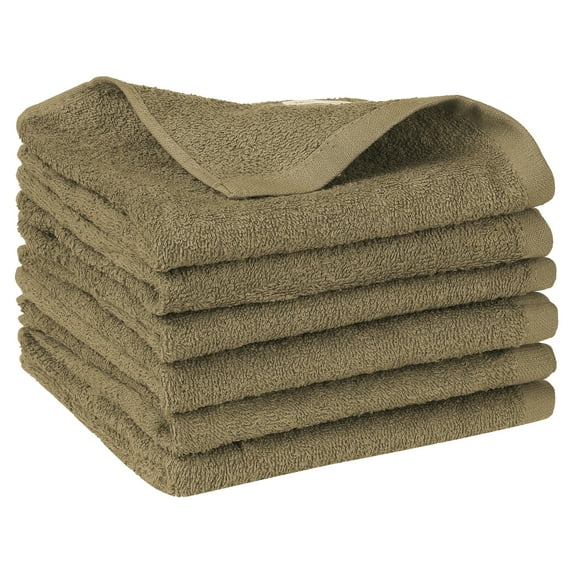 REGALWOVEN Uxcell 100% Cotton Dish Cloths 6 Pack Kitchen Towels, Solid Brown 6