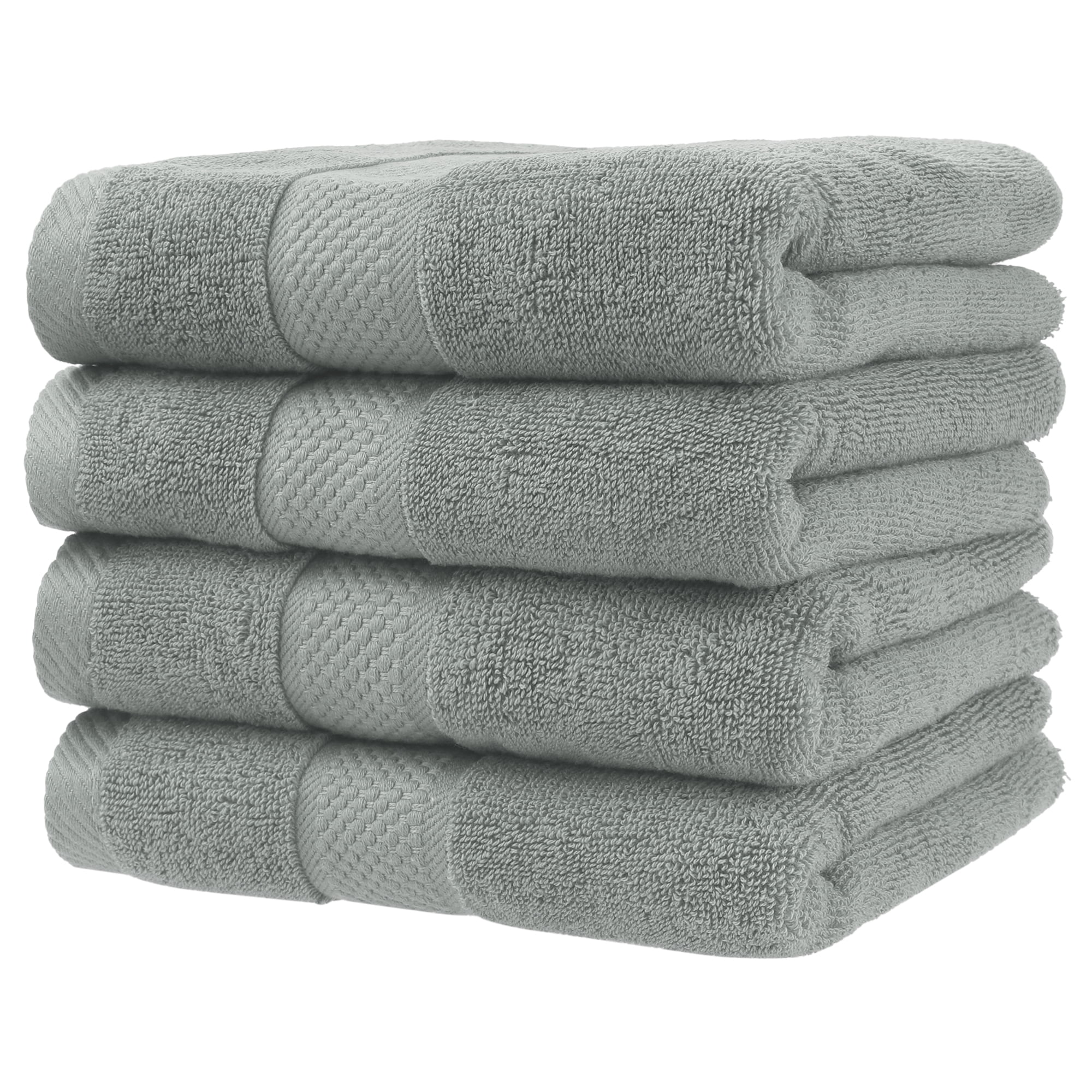 REGALWOVEN 100% Cotton Hand Towels 14" x 30", Lightweight, Soft, Absorbent Washcloths Set for Home Bathroom Hotel Grey 4pk