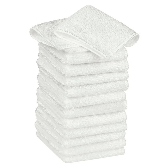 REGALWOVEN 12 Pack Kitchen Dish Cloths Soft Absorbent Dish Towels White 7" x 9"