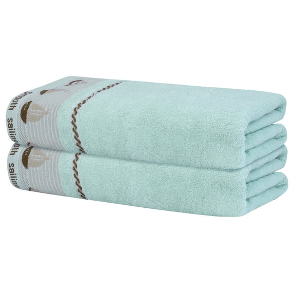 REGALWOVEN 2 Pack Oversized Bath Towel Set, Highly Absorbent and Comfort for Gym Pool Blue 28' x 56'