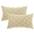 thumbnail image 1 of REGALWOVEN Set of 2 Solid Color Cut Flower Checkered Throw Pillow Covers Soft Cozy Neutral Decorative Cushion Covers for Sofa Home Decor Grey 12" x 20", 1 of 6
