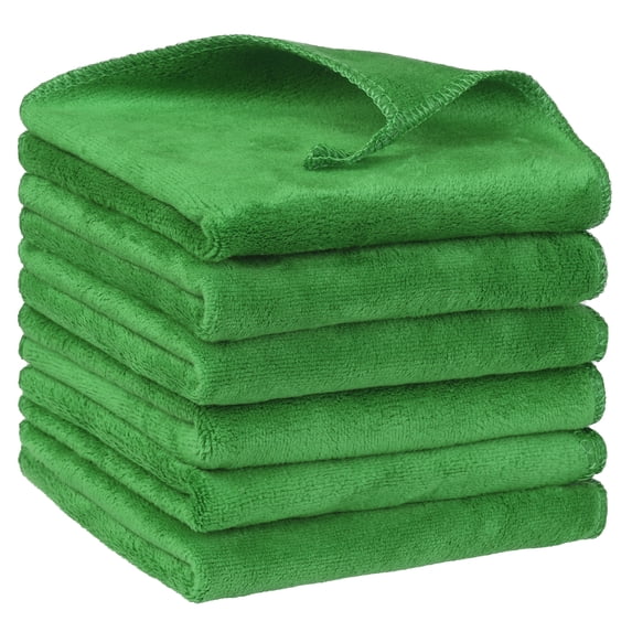 REGALWOVEN 6 Pack Microfiber Kitchen Towels Absorbent Dish Cloths Green 6