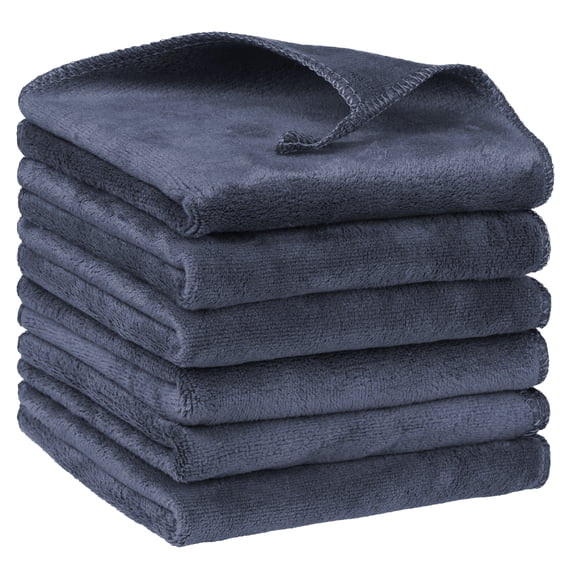 REGALWOVEN 6 Pack Microfiber Kitchen Towels Absorbent Dish Cloths Grey 6