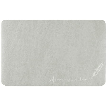REGALWOVEN Absorbent Bath Mat Non-Slip Floor Rug for Bathroom Kitchen Grey Feather 20" x 32"