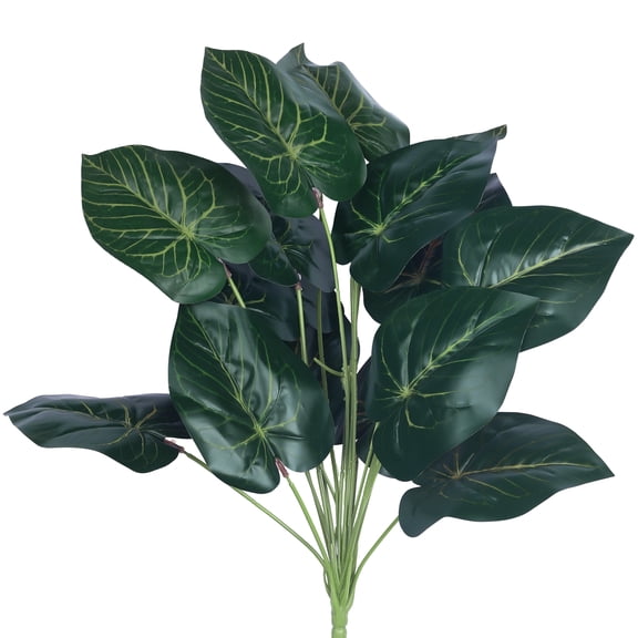 REGALWOVEN Artificial Stems Leaves, Faux Greenery Plants, Fake Palm Turtle Tree Leaves for Party Home Garden Decor 24 in Green_Monstera