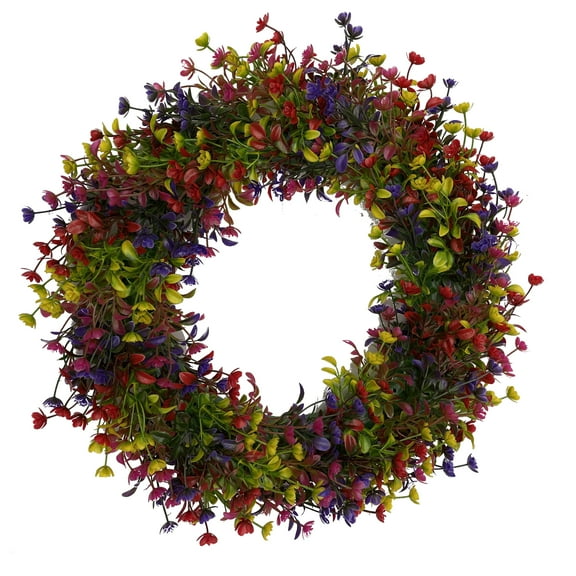 REGALWOVEN Boxwood Wreaths for Front Door Fall Decorations Farmhouse Wreaths for Window Wedding Decor Home Porch Patio Garden Decor Colorful 18 in