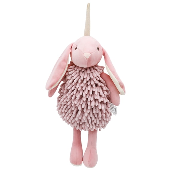 REGALWOVEN Chenille Hand Towels 1 Pc, Cute Cartoon Rabbit Shape Fuzzy Ball Hand Towel, Soft Absorbent Decorative Towel for Bathroom Pink 6" x 14"