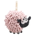 thumbnail image 1 of REGALWOVEN Chenille Hand Towels with Hanging Loop, 1 Pack Funny Bathroom Hand Towel in Sheep Shape, Absorbent Fast Drying Towels Pink 7" x 7", 1 of 4