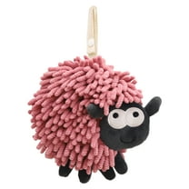 REGALWOVEN Chenille Hand Towels with Hanging Loop, 1 Pack Funny Bathroom Hand Towel in Sheep Shape, Absorbent Fast Drying Towels Purple 7" x 7"
