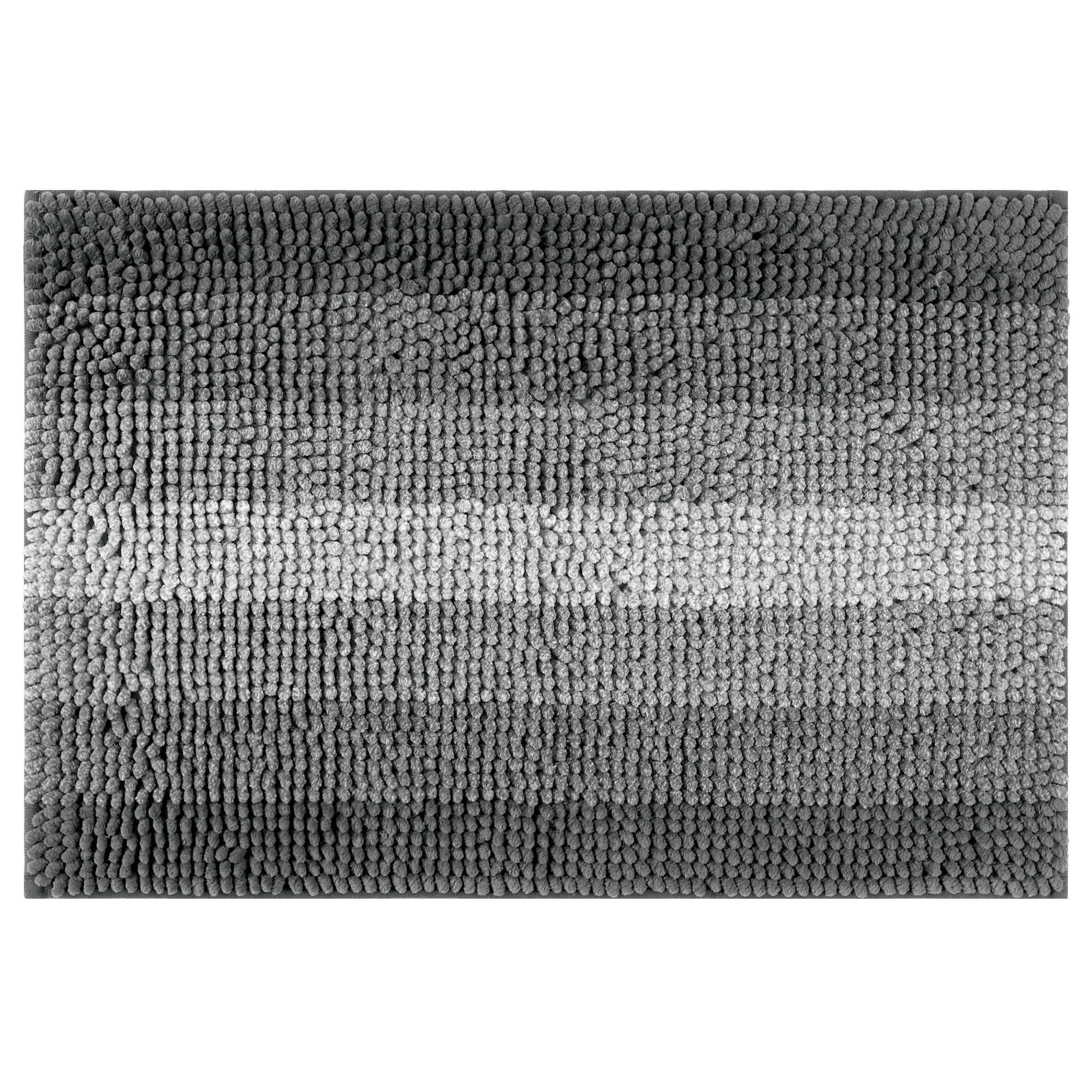 REGALWOVEN Contrasting Color Striped Bathroom Rugs, Non-Slip Plush Shaggy Bath Carpet, Bath Mats for Bathroom Floor, Tub and Shower Black 16" x 24"