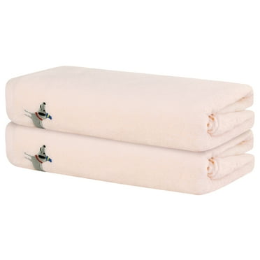REGALWOVEN Cotton 2 Pack Bath Towels Set, Ultra Soft Absorbent Quickdry & Lightweight Large Towels for Bathroom Pink 24' x 48'