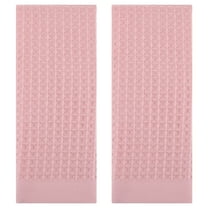 REGALWOVEN Cotton Hand Towel Set of 2, Solid Waffle Hand Towels, Soft Absorbent Towels for Bathroom, Hotel and Spa Pink 14" x 30"