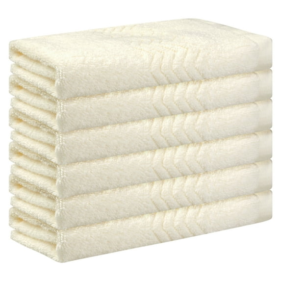 REGALWOVEN Cotton Washcloths Set, Highly Absorbent Face Towels, Multi-Purpose Wash Cloths for Bathroom 13" x 13" Beige 6