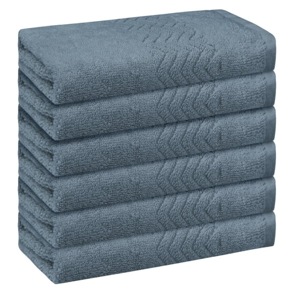 REGALWOVEN Cotton Washcloths Set, Highly Absorbent Face Towels, Multi-Purpose Wash Cloths for Bathroom 13" x 13" Dark Blue 6