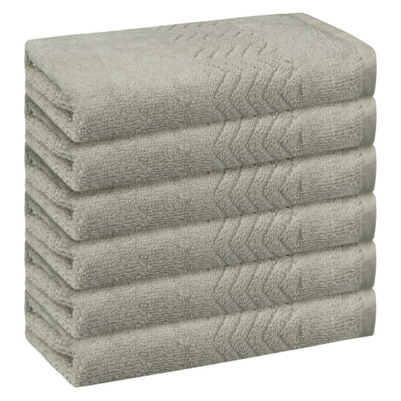 REGALWOVEN Cotton Washcloths Set, Highly Absorbent Face Towels, Multi-Purpose Wash Cloths for Bathroom 13" x 13" Light Brown 6